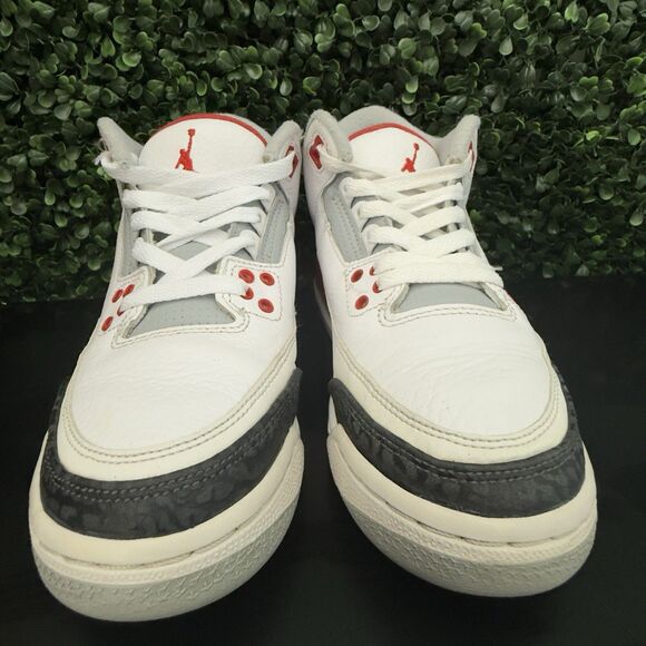 USED Nike Air Jordan 3 Retro Fire Red 2013 - Size 4Y Women\'s 5.5 398614-120 OBO